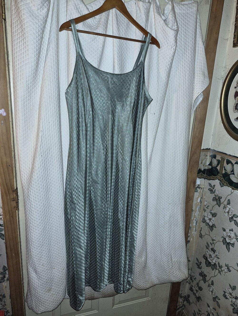 Vintage Halston 90s Y2K Jacquard Event Silky Cami Slip Dress 1X